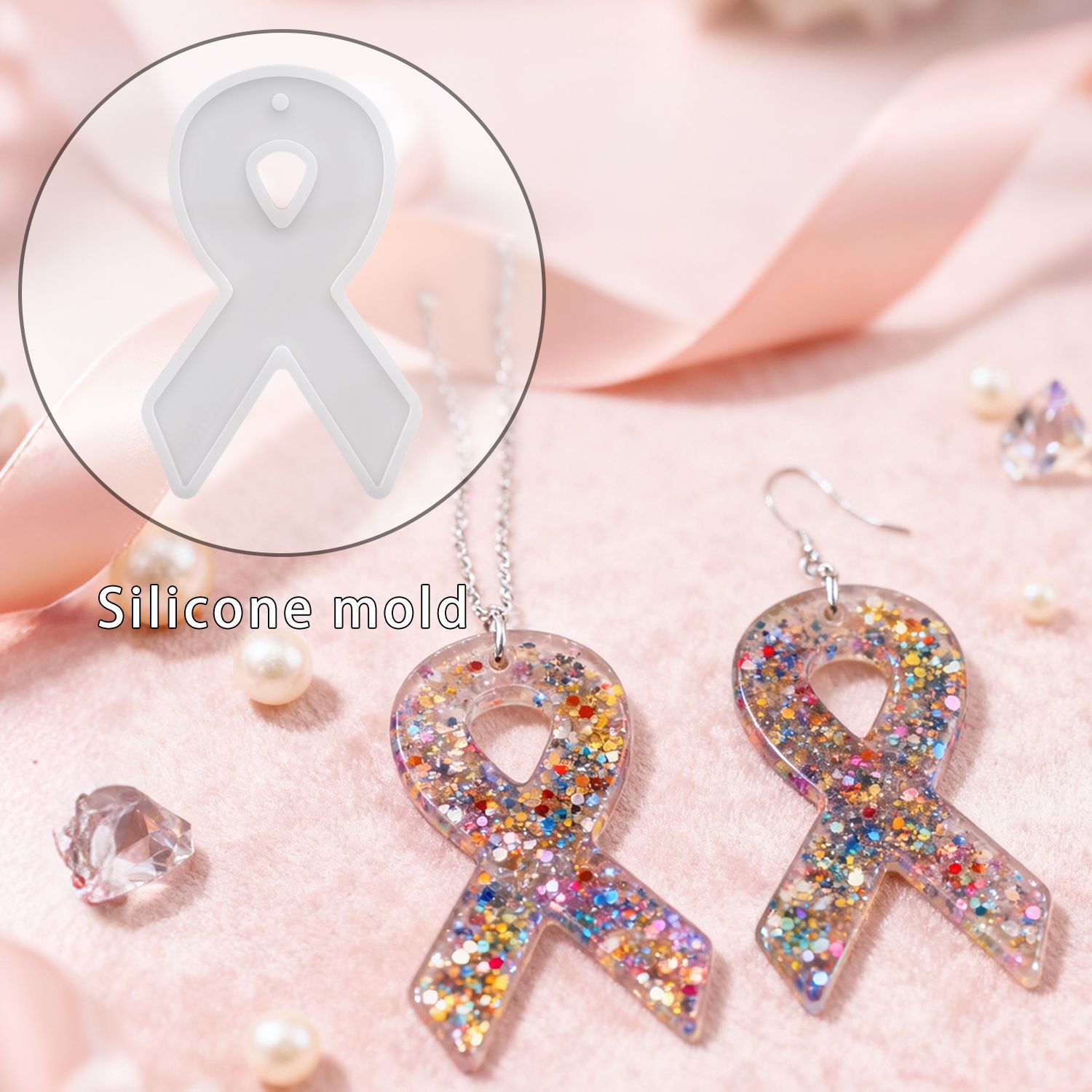 Resin Craft Material - Cetakan Resin Anting Pita DIY, Cetakan